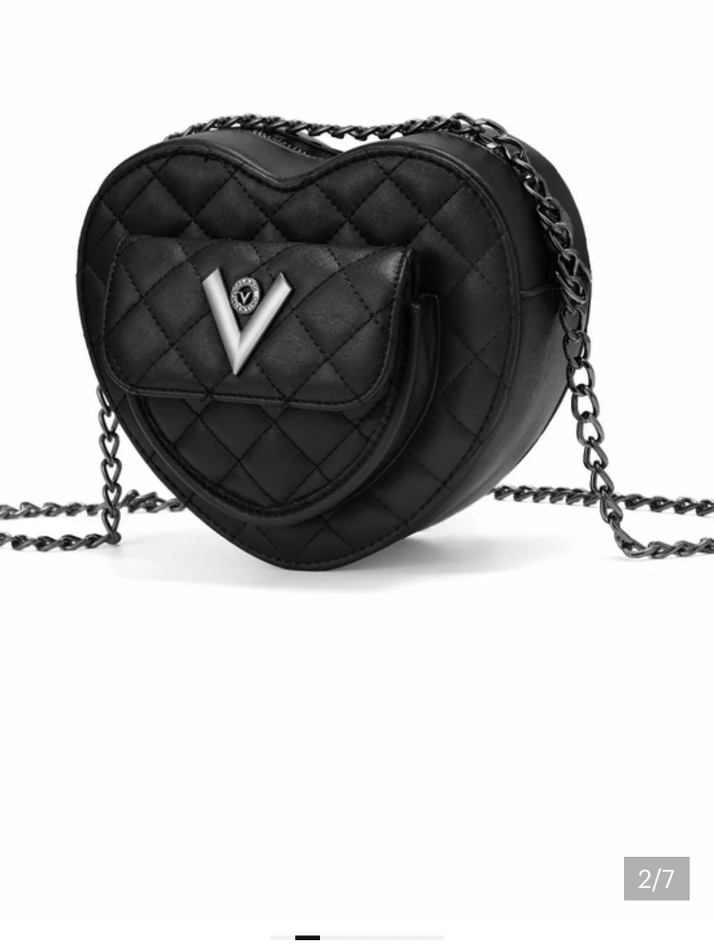 Valentino Orlandi Black Quilted Heart Crossbody - Picture 2 of 6